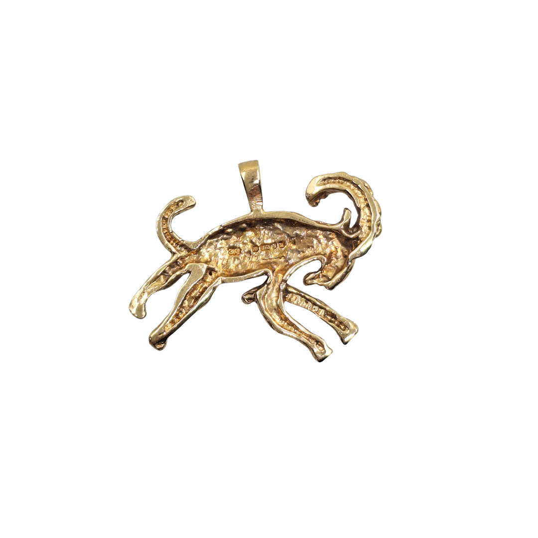 9ct Yellow Gold Capricorn Pendant
