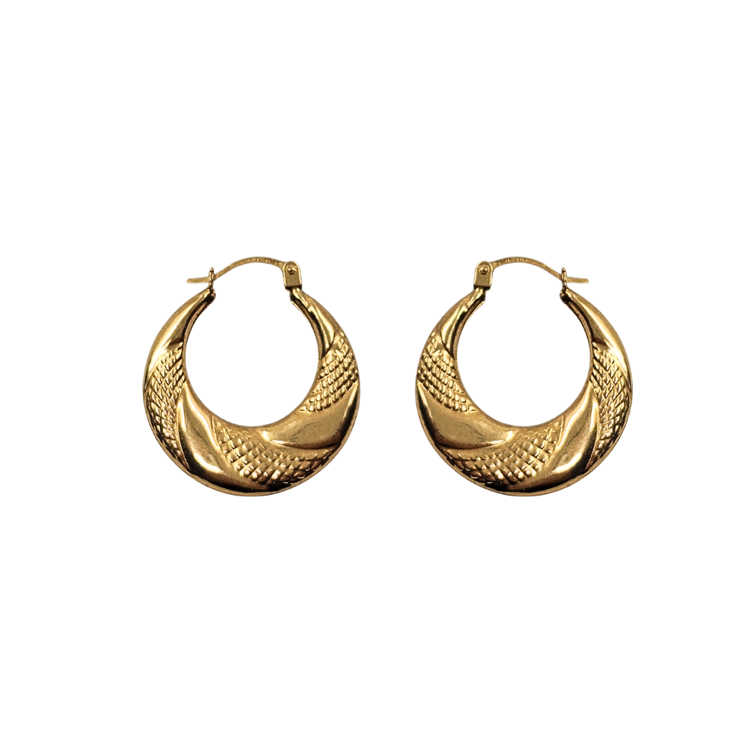 9ct Yellow Gold Fancy Creole Earrings