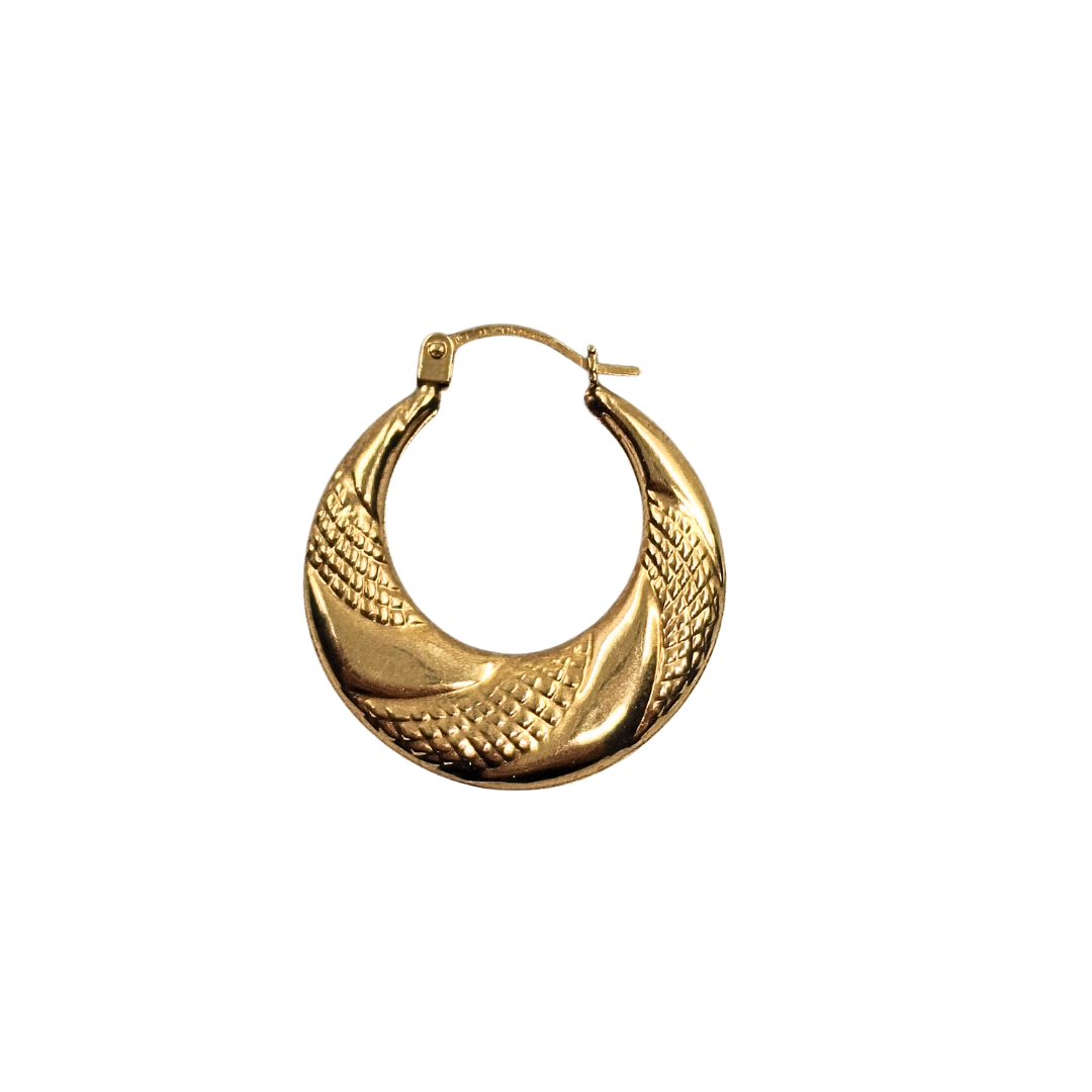 9ct Yellow Gold Fancy Creole Earrings
