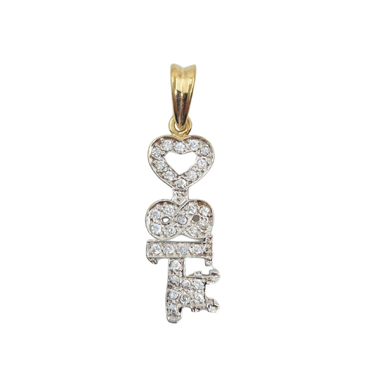 9ct Yellow Gold Cubic Zirconia 18 Key Pendant