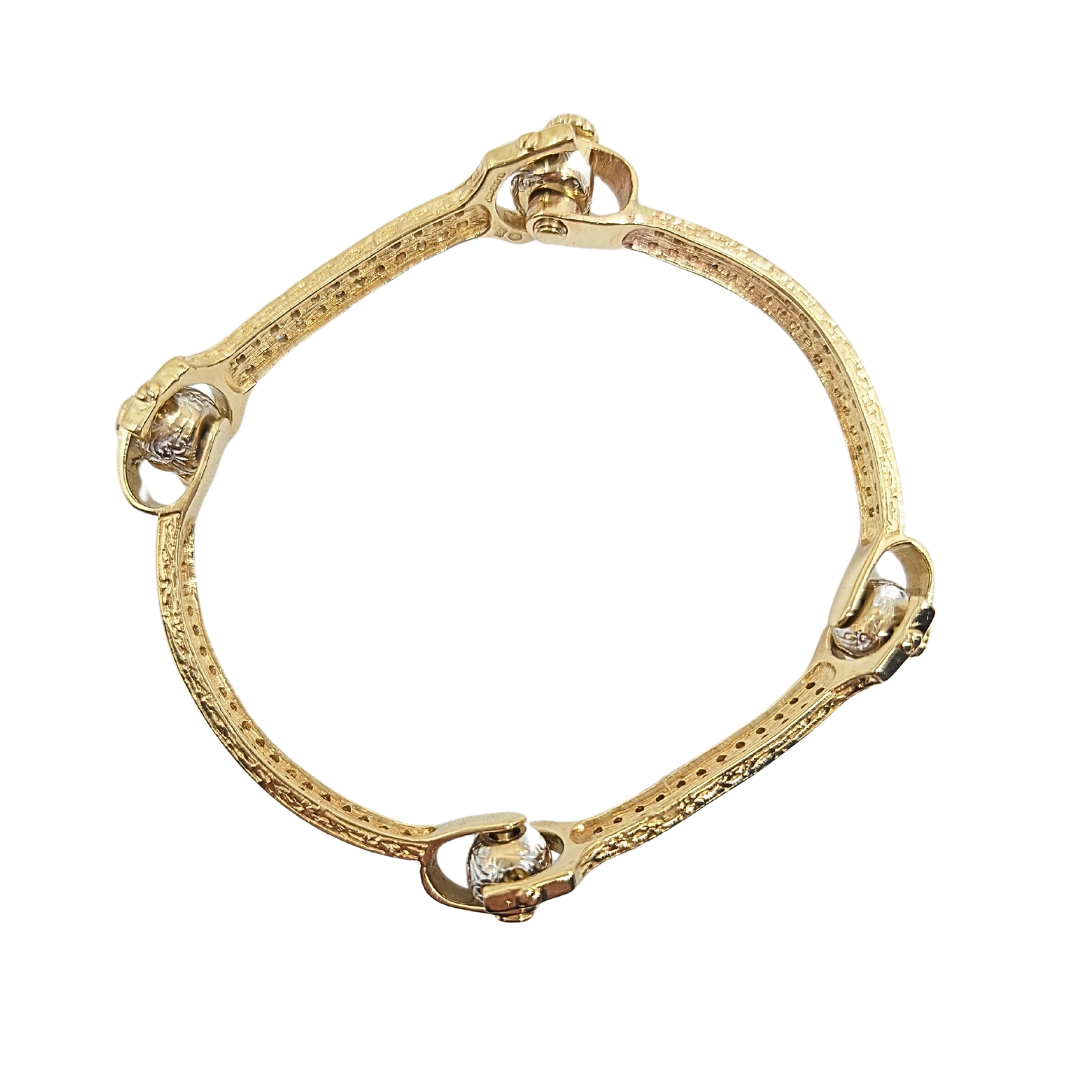 9ct Yellow Gold Cubic Zirconia Stirrup Bangle