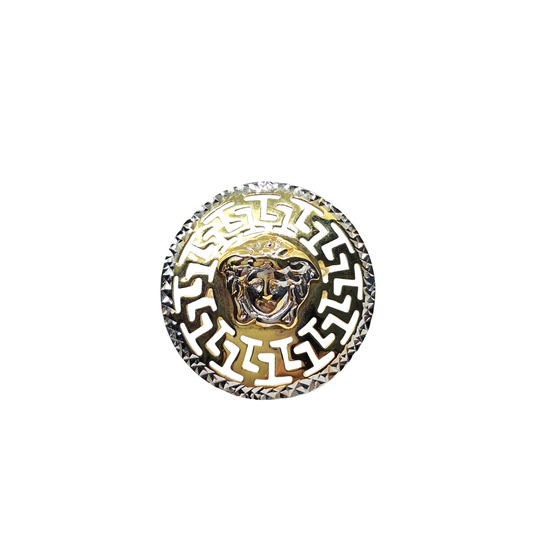 14ct 2 Colour Gold Round Versace Style Ring