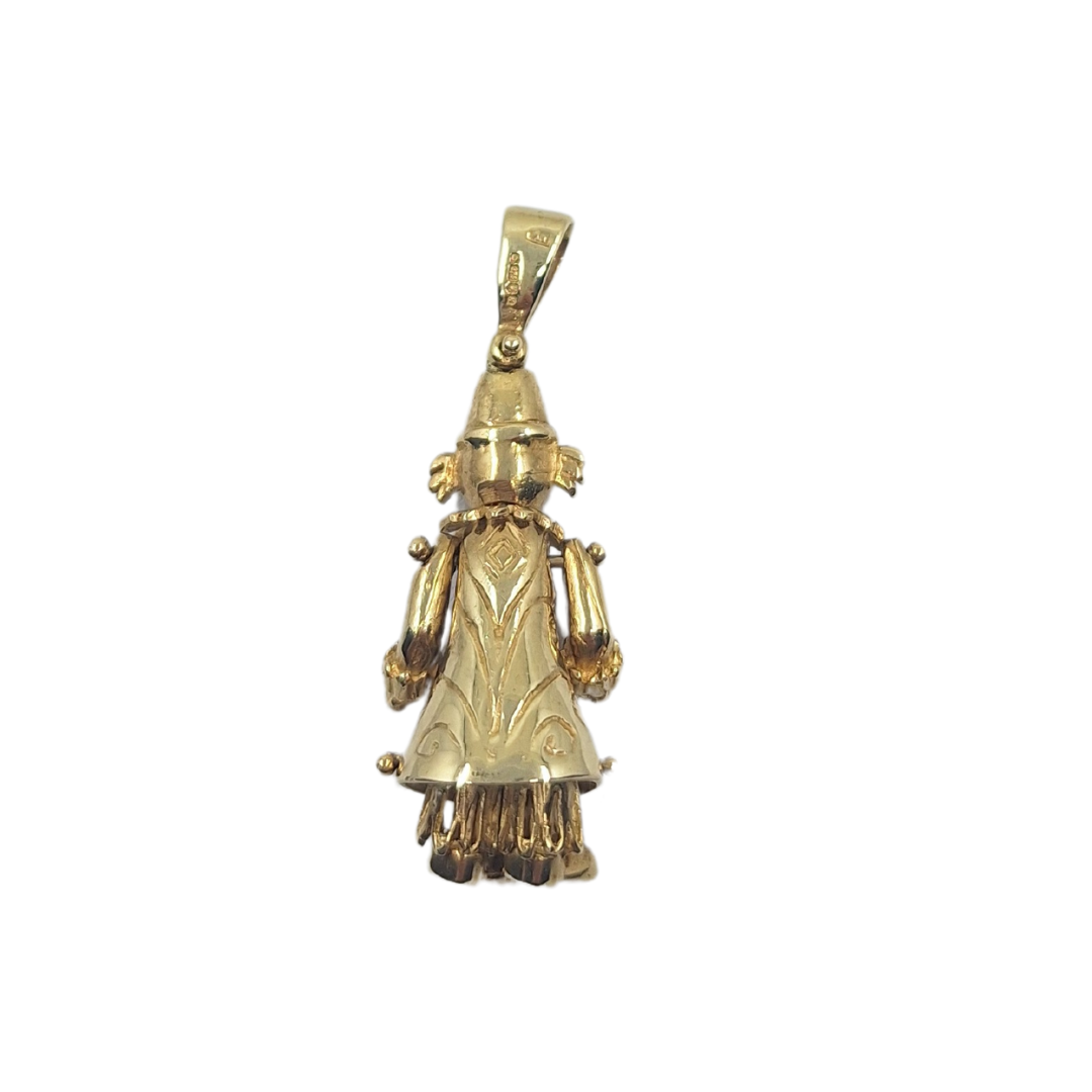 9ct Yellow Gold Cubic Zirconia Clown Pendant