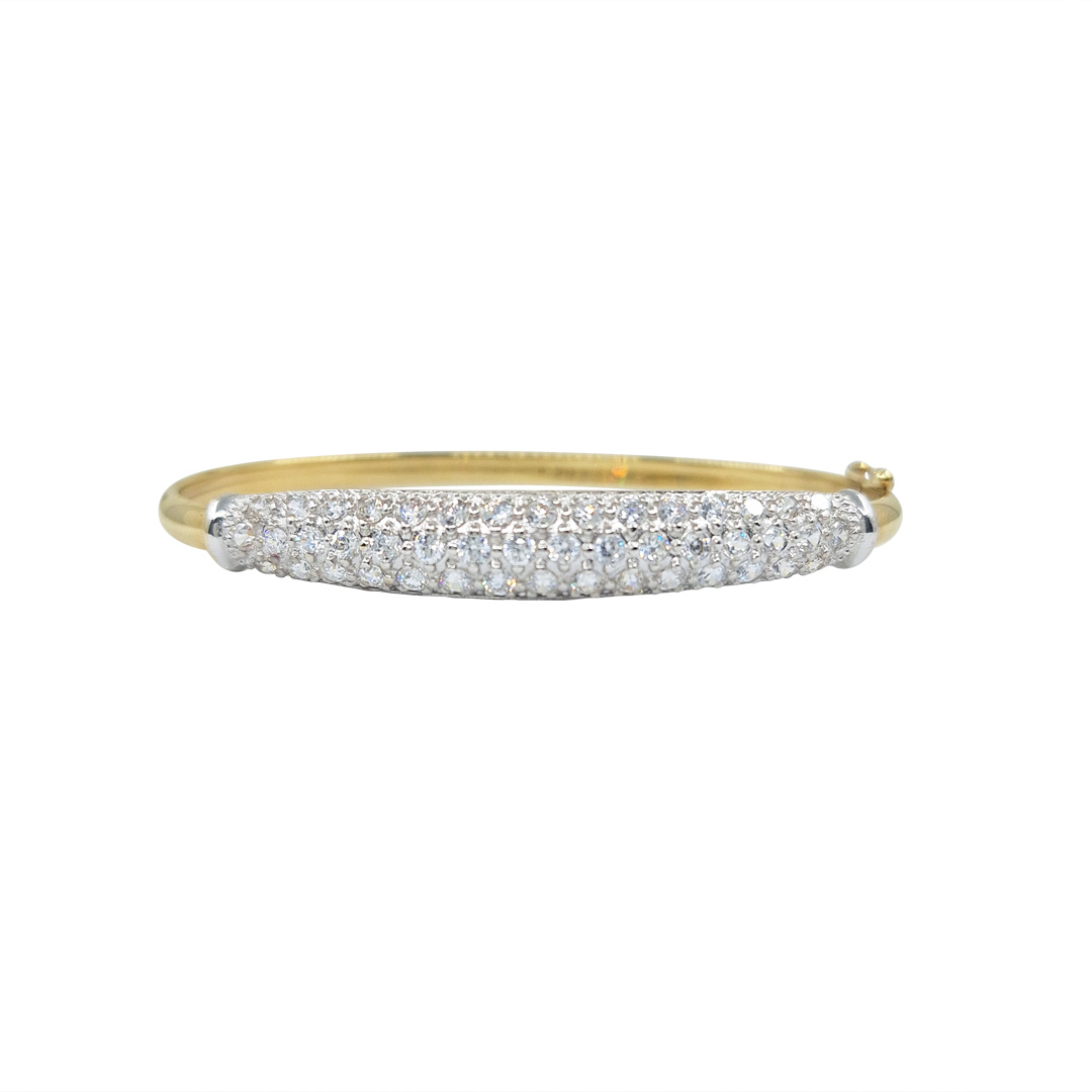 9ct Yellow Gold Cubic Zirconia Bangle