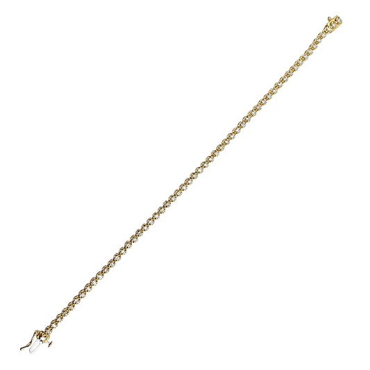 9ct Yellow Gold Diamond Tennis Bracelet 1ct