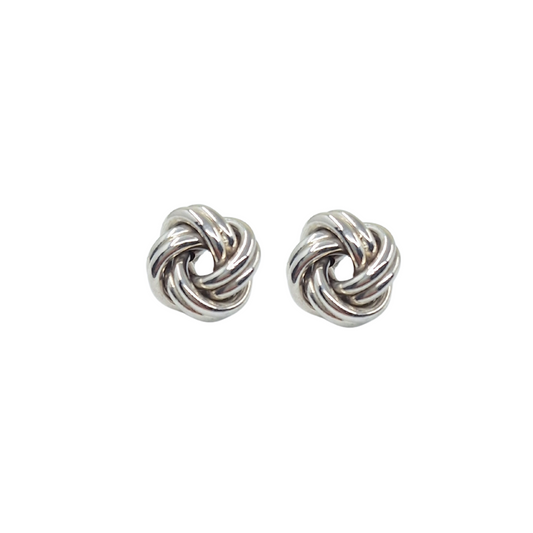 9ct White Gold Twist Knot Earrings