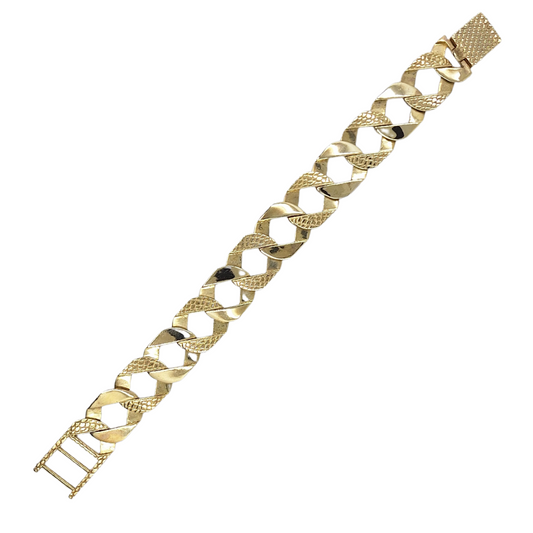 9ct Yellow Gold Cast Curb Bracelet