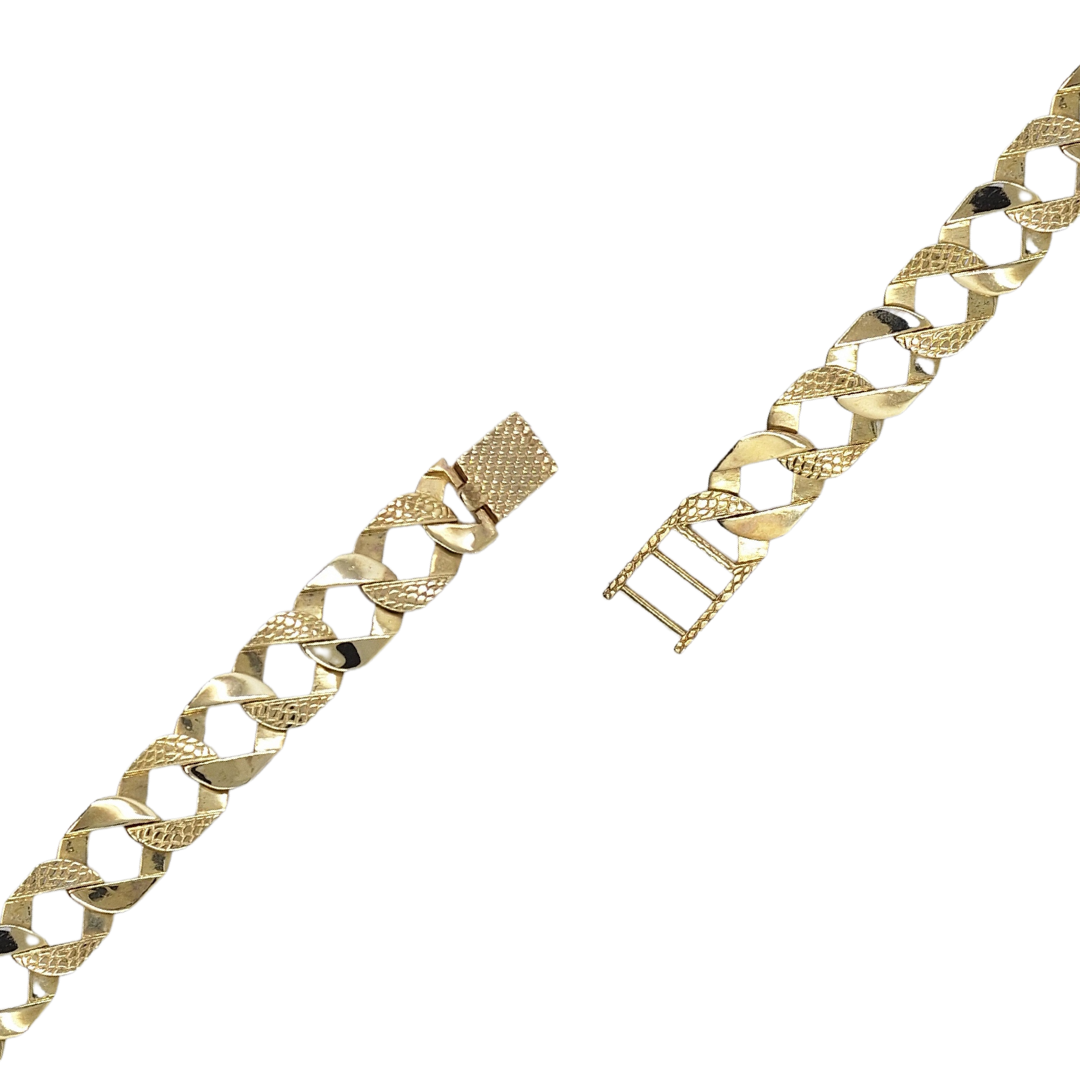 9ct Yellow Gold Cast Curb Bracelet