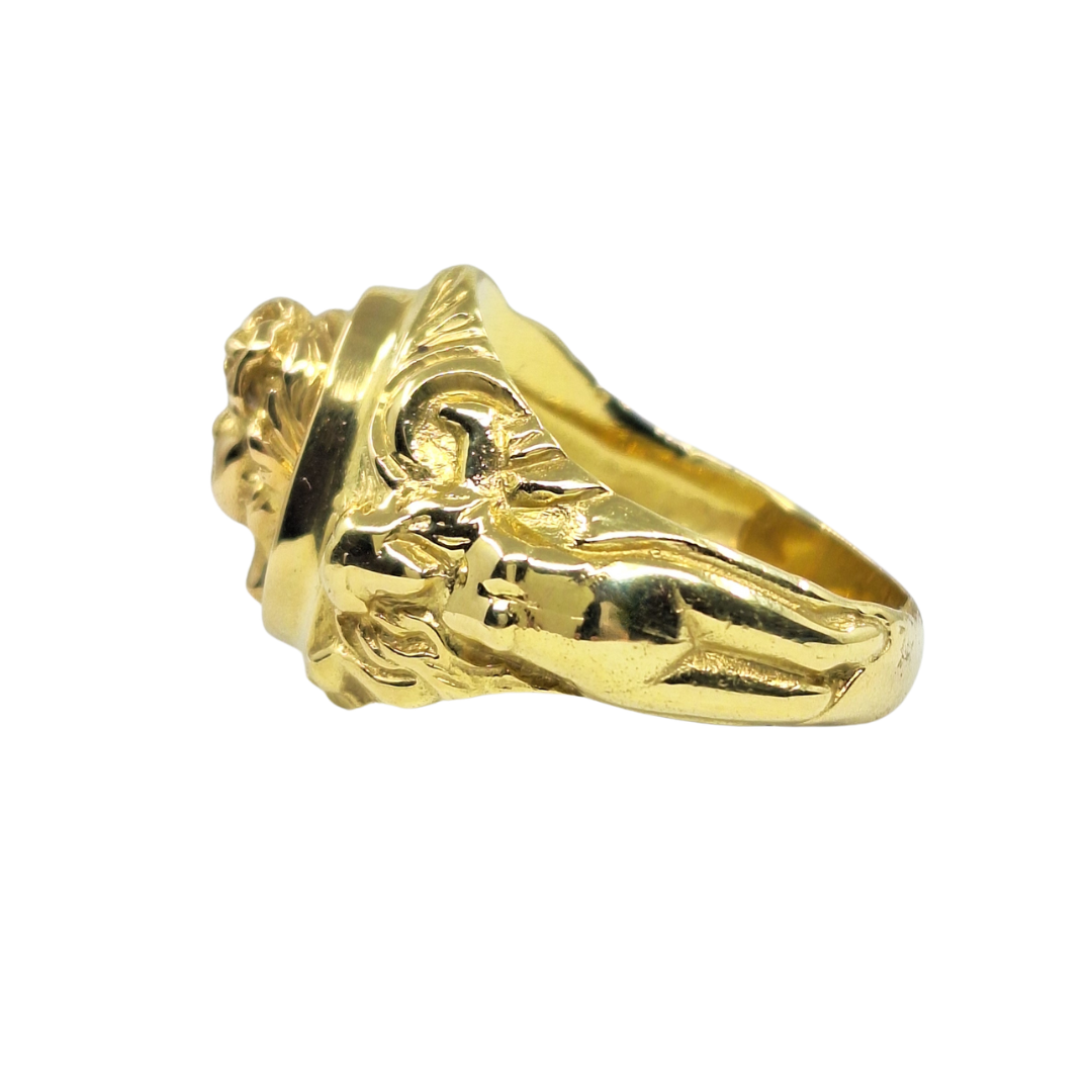 18ct Yellow Gold Versace Style Ring