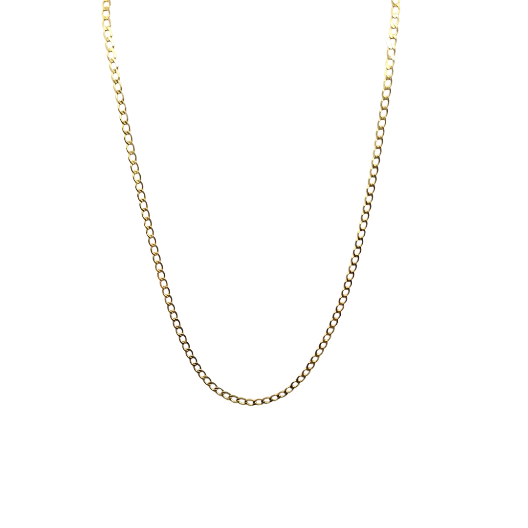 9ct Yellow Gold Solid Curb Chain 22"