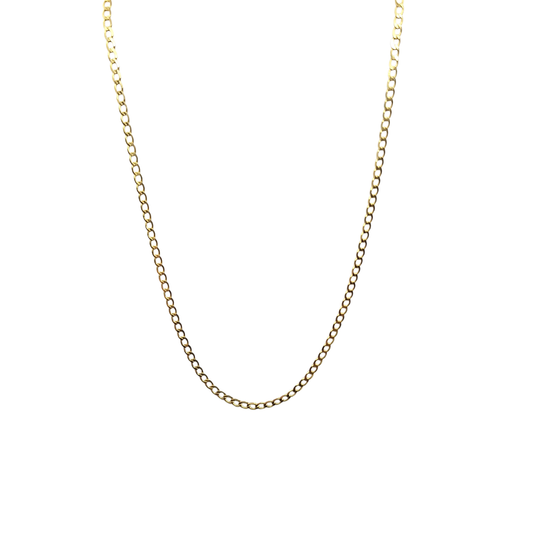9ct Yellow Gold Solid Curb Chain 22"