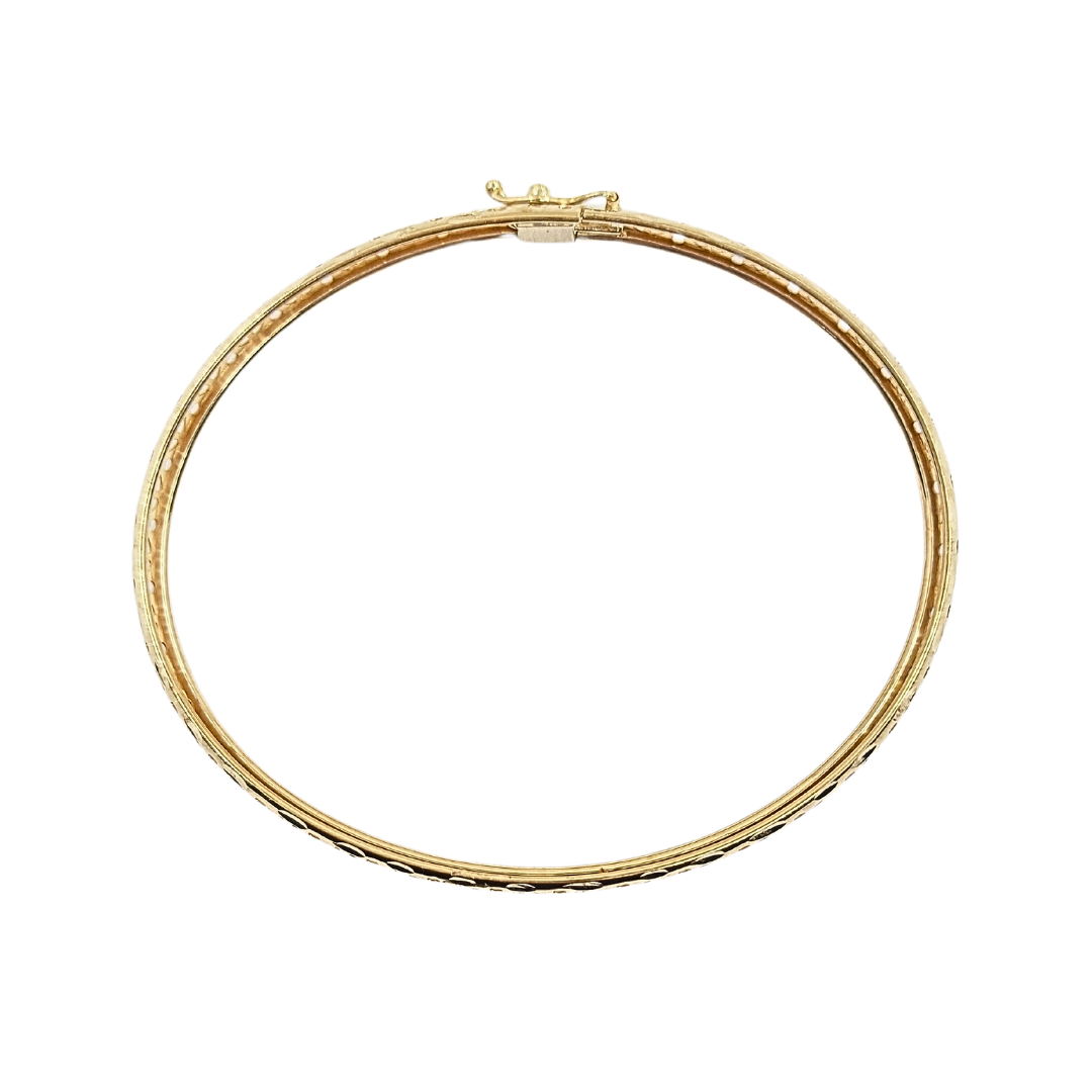 9ct Yellow Gold Openwork Patterned Bangle