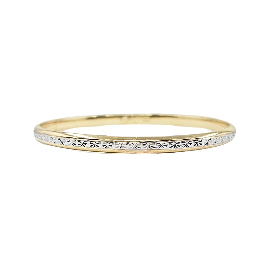 9ct Yellow & White Gold Slave Bangle