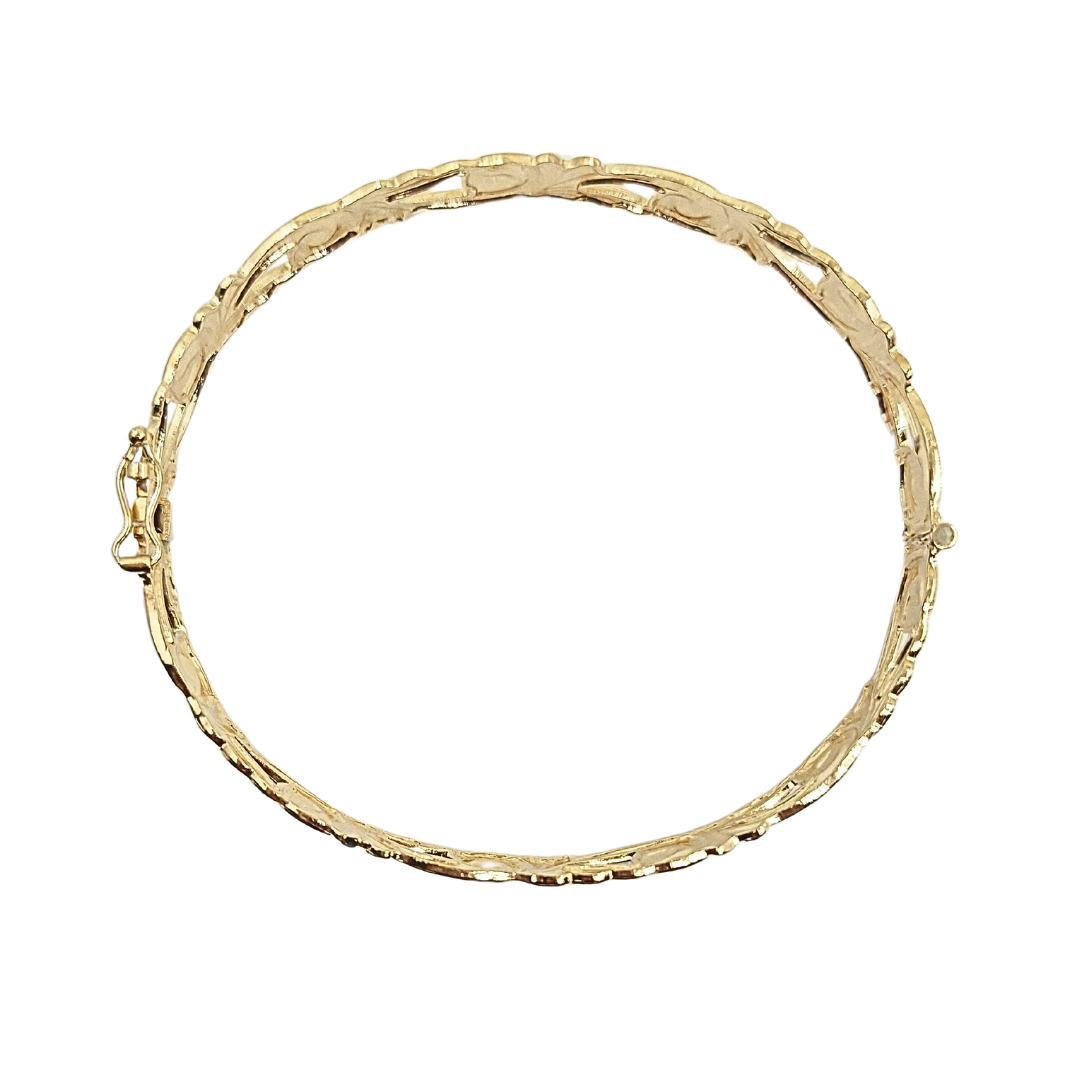 9ct Yellow Gold Scroll Bangle