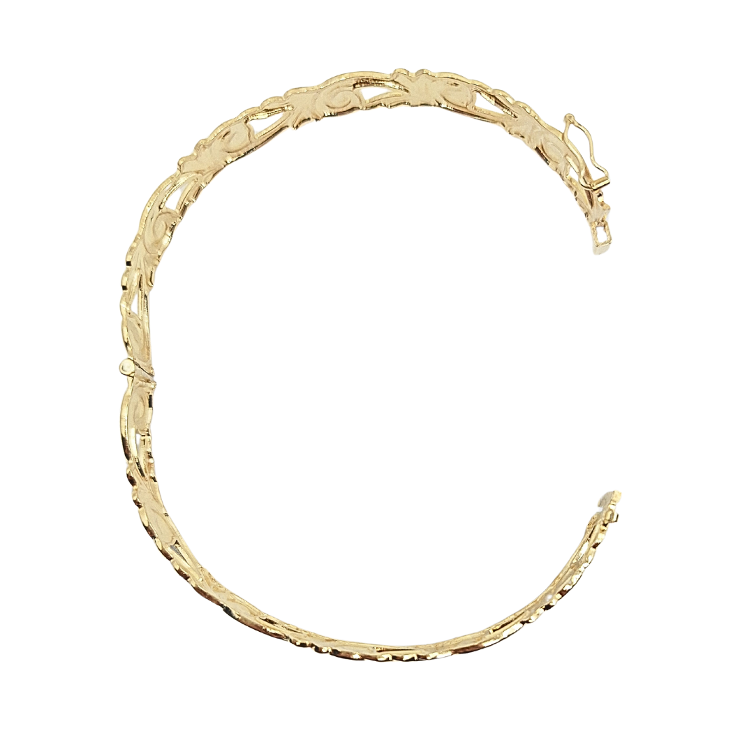 9ct Yellow Gold Scroll Bangle