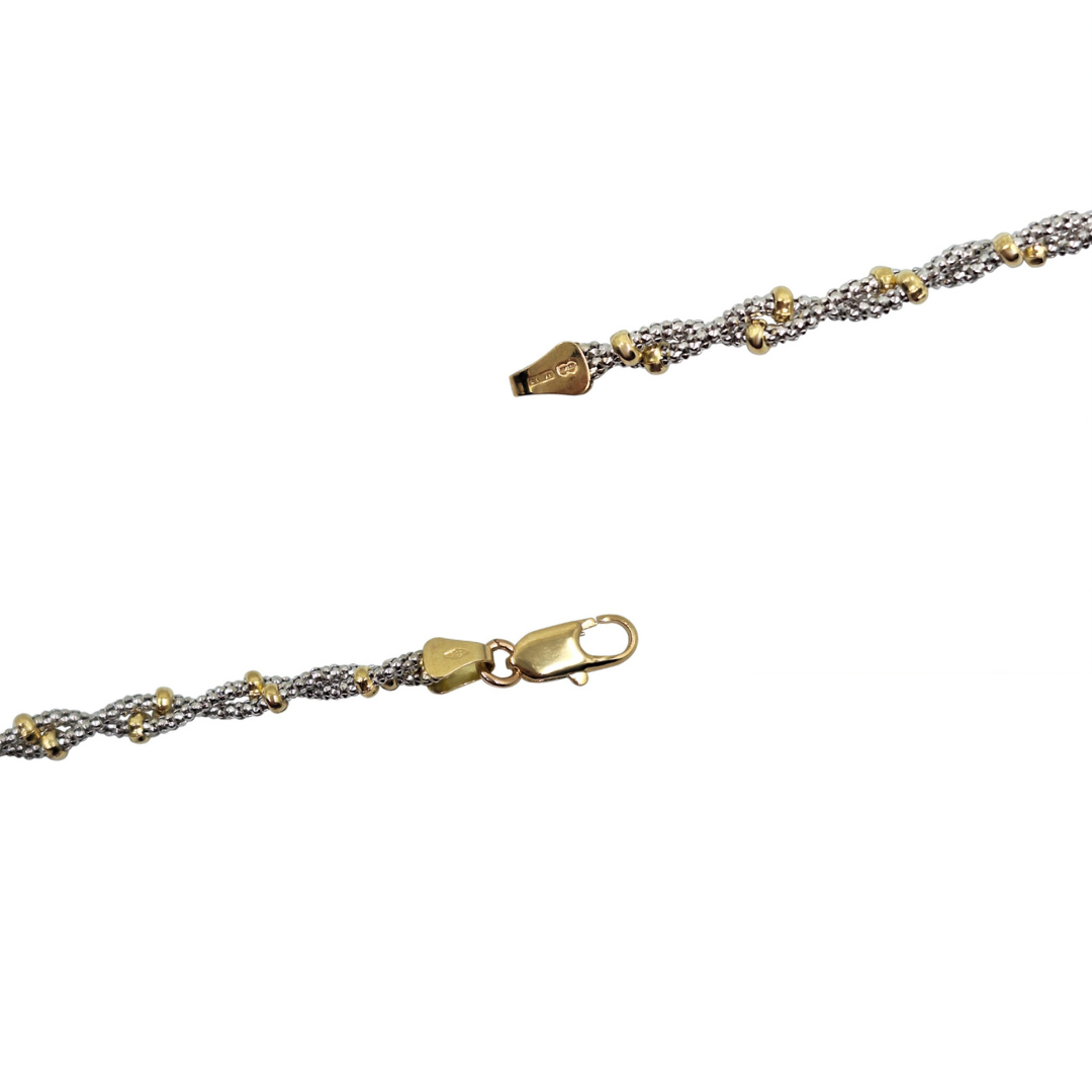 9ct Yellow and White Gold Fancy Link Bracelet