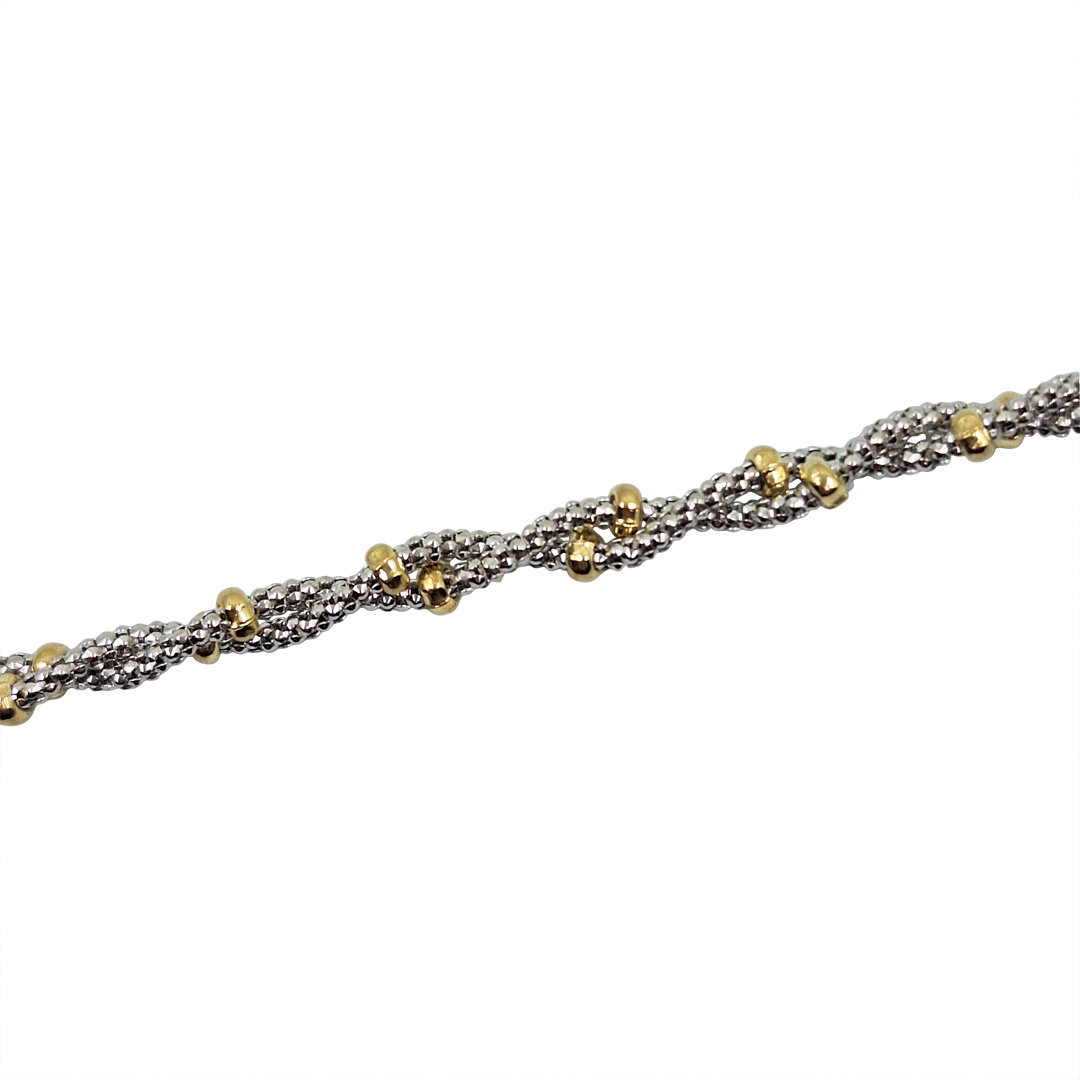 9ct Yellow and White Gold Fancy Link Bracelet