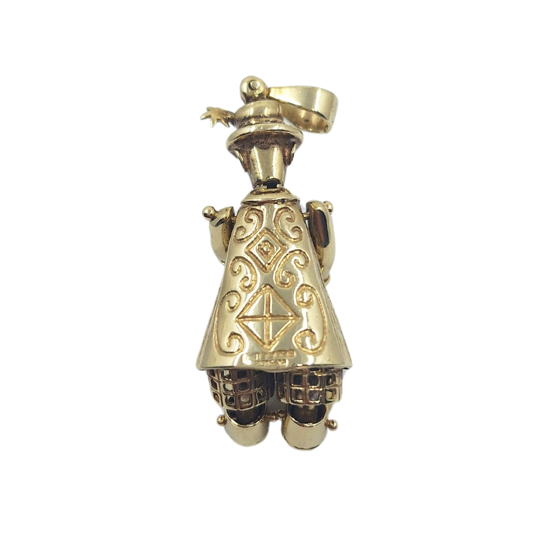 9ct Yellow Gold Cubic Zirconia Clown Pendant