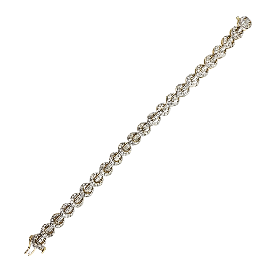 9ct Yellow Gold Diamond Bracelet