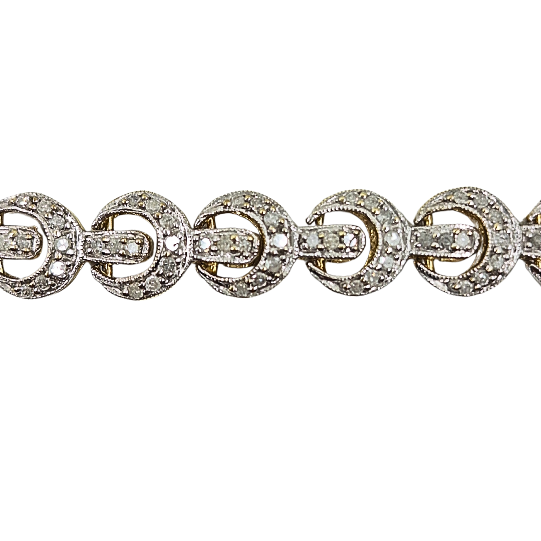 9ct Yellow Gold Diamond Bracelet