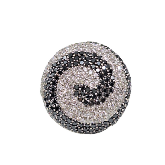 9ct White Gold Black & White Diamond Cluster Ring