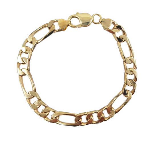 9ct Yellow Gold Figaro Bracelet