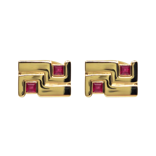 18ct Yellow Gold Ruby Cufflinks