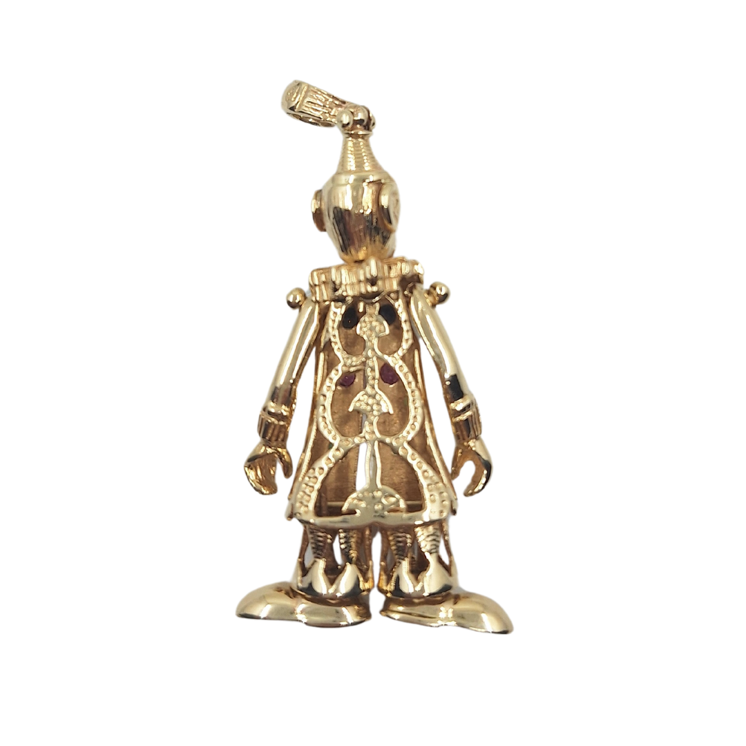 9ct Yellow Gold Cubic Zirconia Clown Pendant