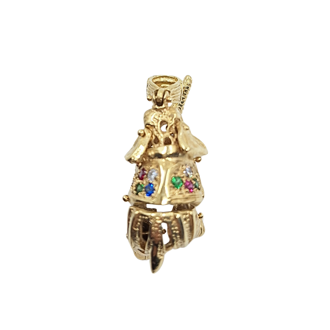 9ct Yellow Gold Cubic Zirconia Elephant Pendant