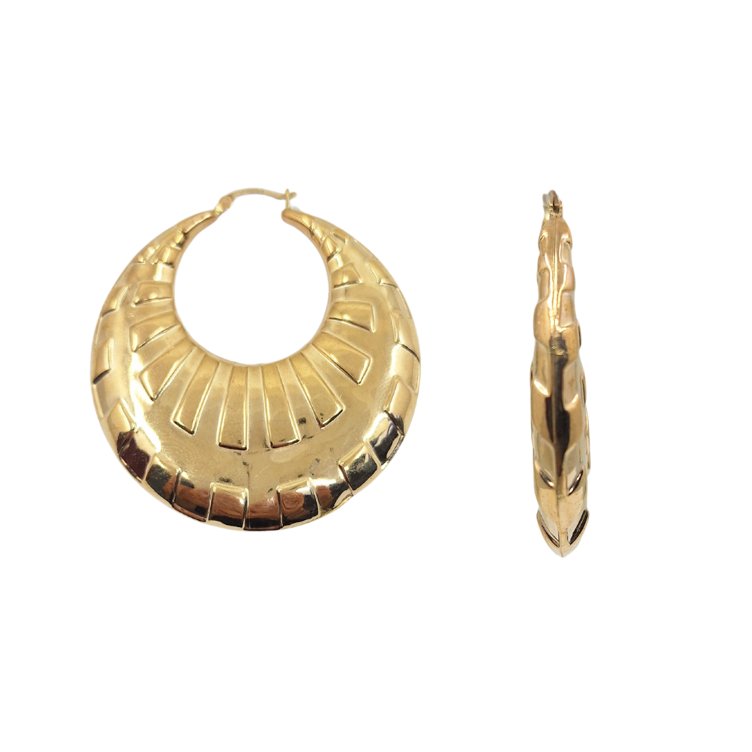 9ct Yellow Gold Large Creole Earrings