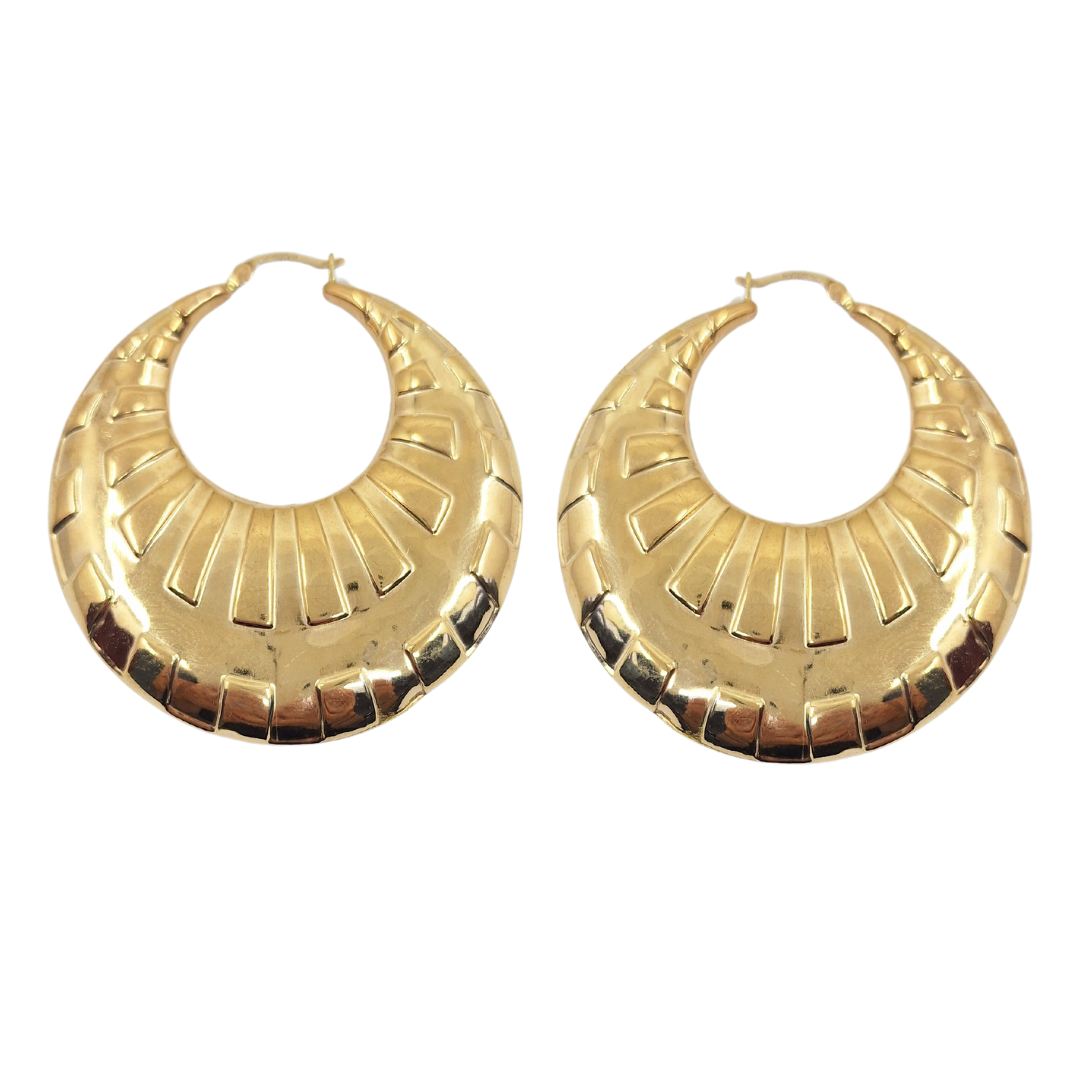 9ct Yellow Gold Large Creole Earrings