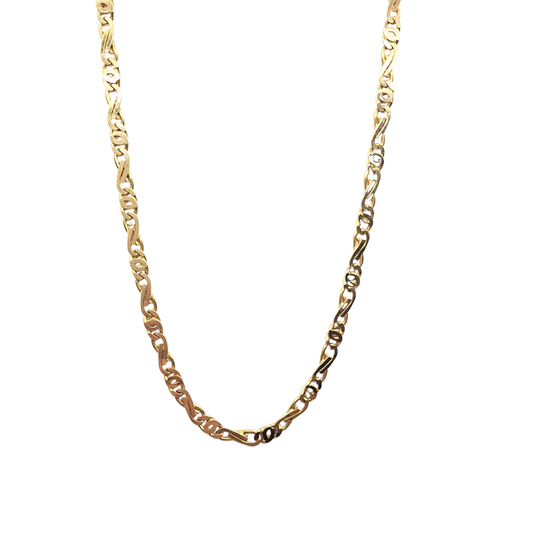 9ct Yellow Gold Fancy Solid Link Chain 24"