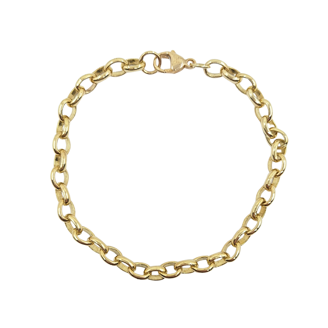 9ct Yellow Gold Plain Belcher Bracelet