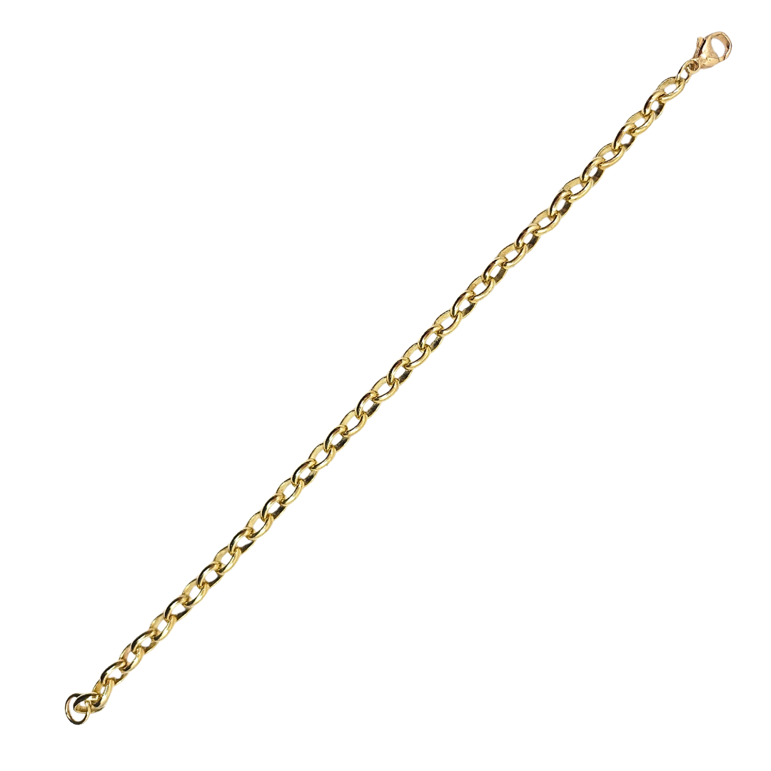 9ct Yellow Gold Plain Belcher Bracelet