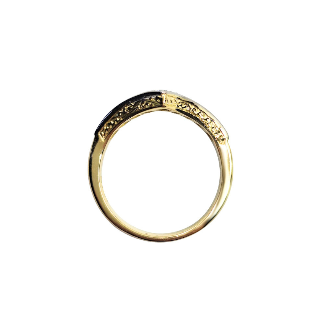 18ct Yellow Gold Diamond Wishbone Ring 0.36ct