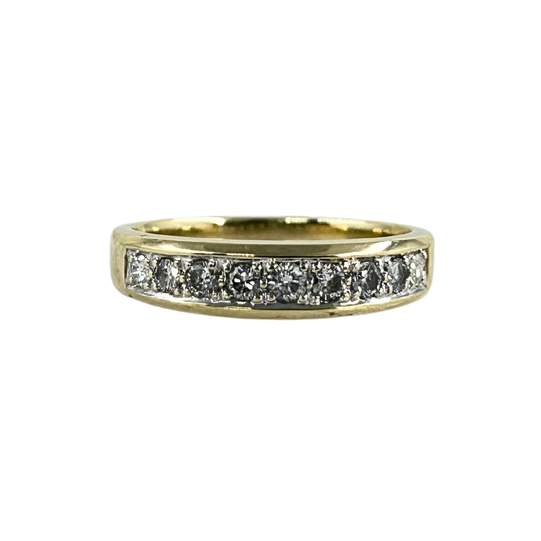 9ct Yellow Gold 9 Stone Diamond Eternity Ring