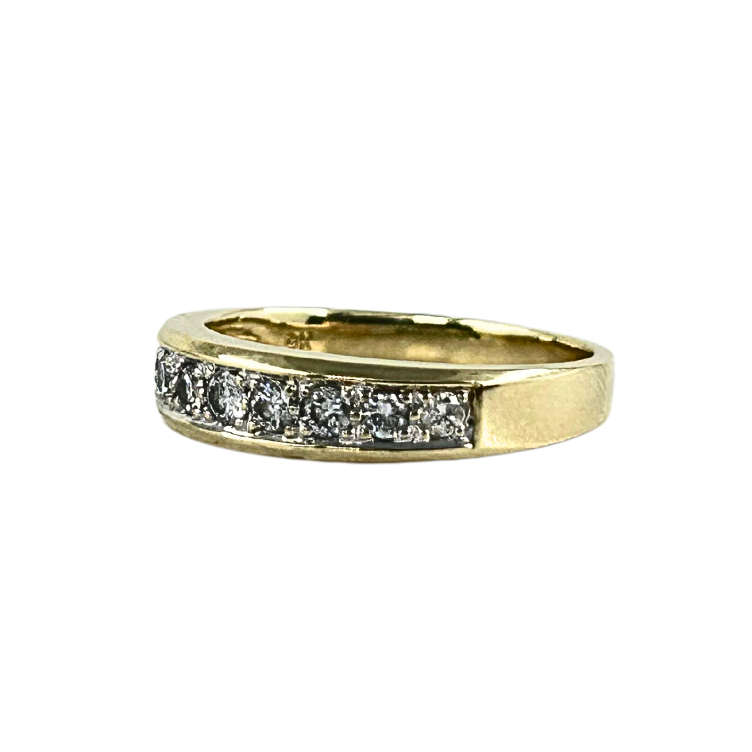 9ct Yellow Gold 9 Stone Diamond Eternity Ring