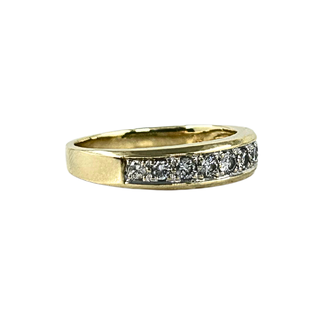 9ct Yellow Gold 9 Stone Diamond Eternity Ring