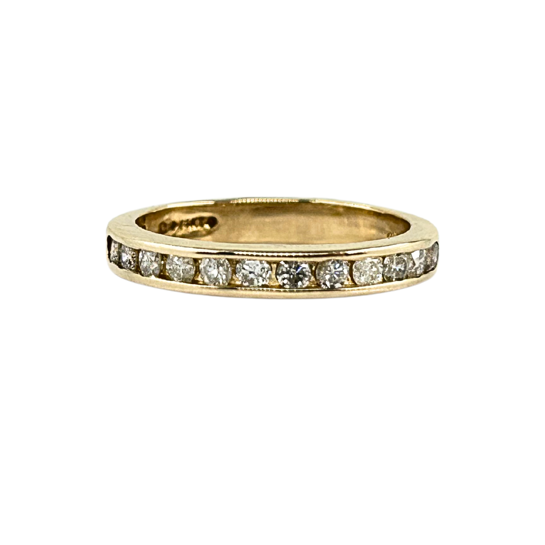 14ct Yellow Gold Diamond Channel Set Half Eternity Ring