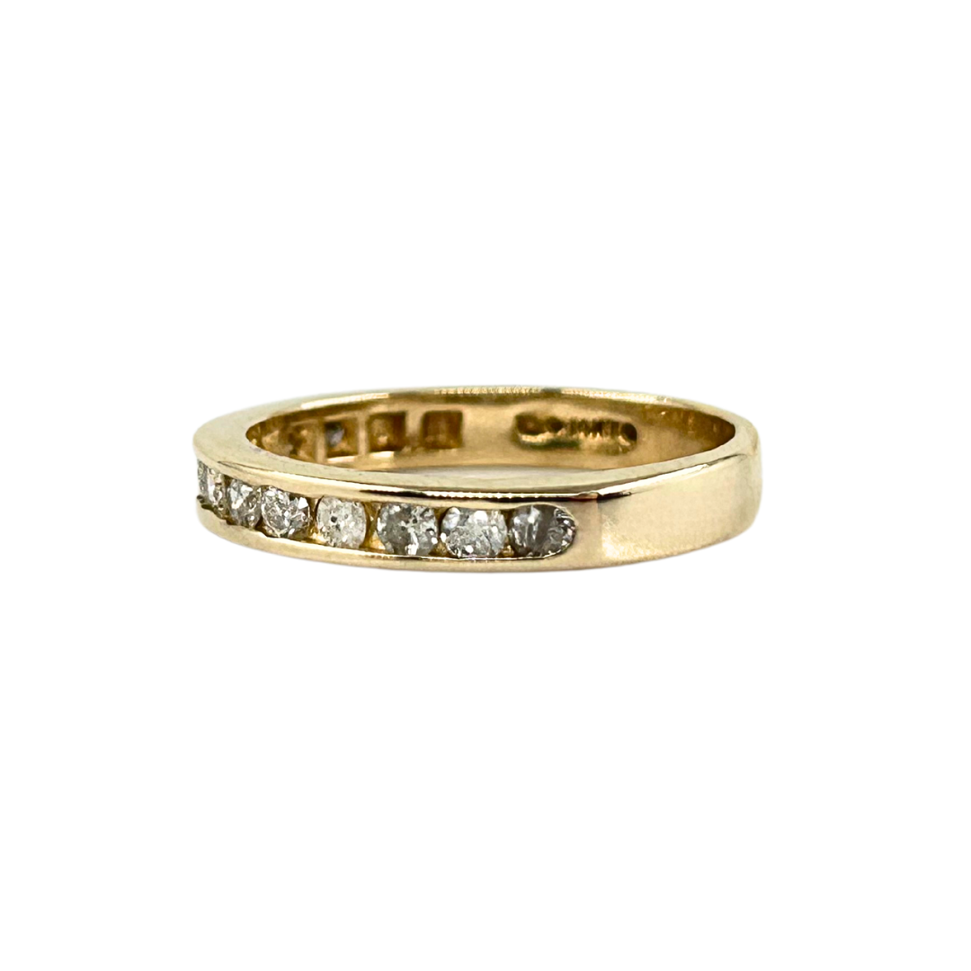 14ct Yellow Gold Diamond Channel Set Half Eternity Ring