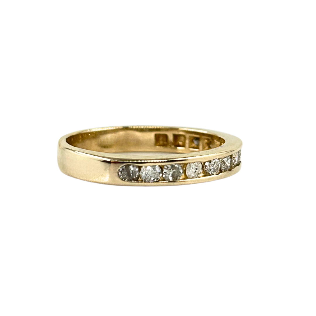 14ct Yellow Gold Diamond Channel Set Half Eternity Ring