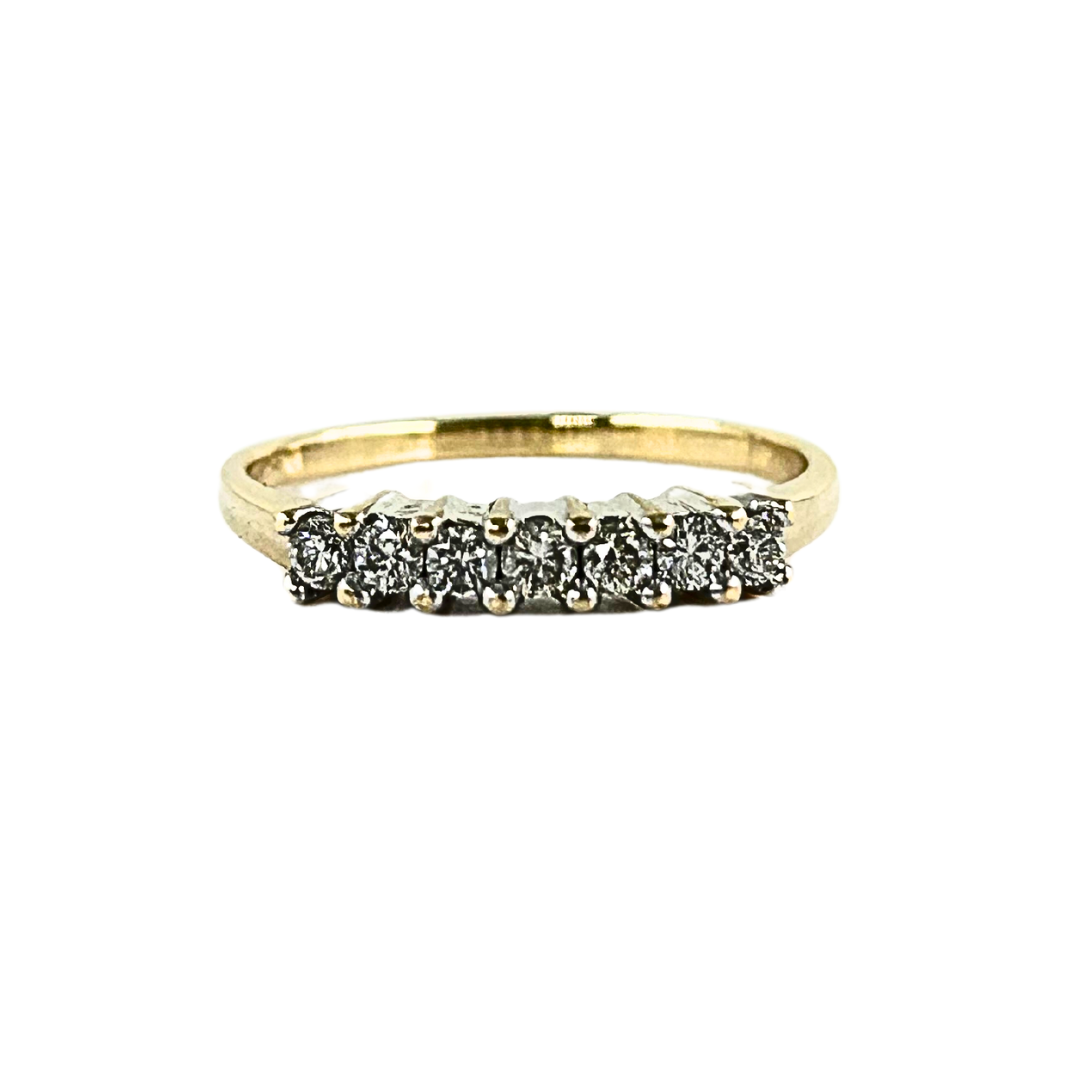 9ct Yellow Gold Diamond 7 Stone Eternity Ring 0.33ct