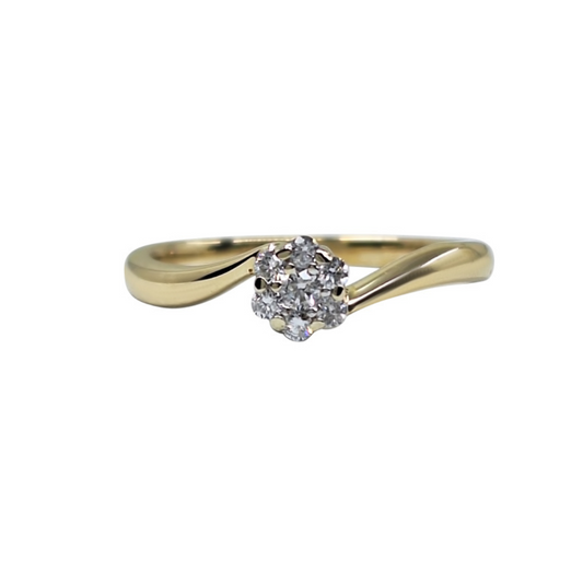 9ct Yellow Gold Diamond Cluster Ring
