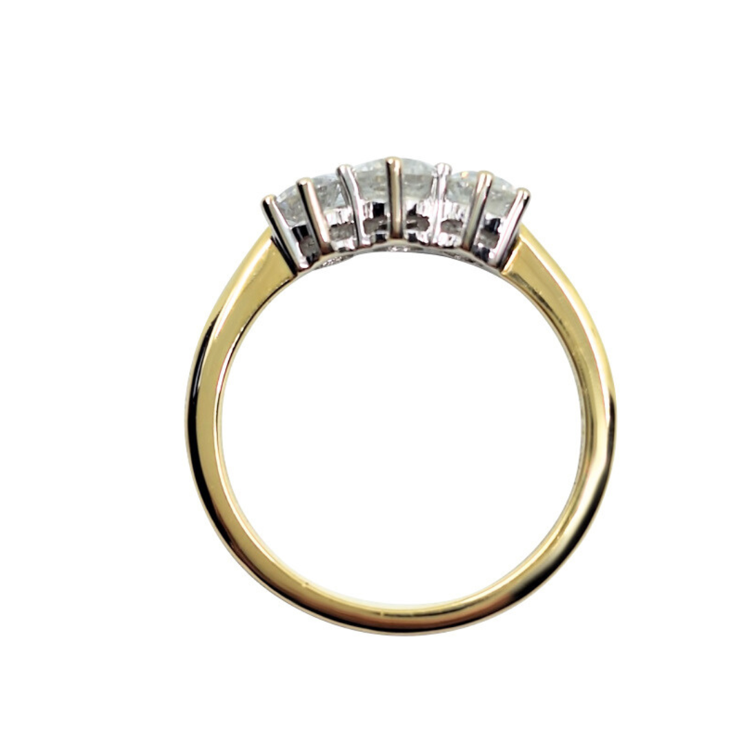 18ct Yellow Gold Diamond 3 Stone Ring 1ct