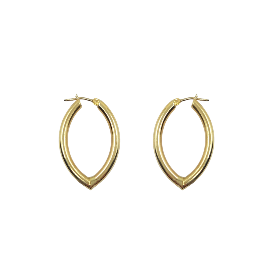 9ct Yellow Gold Plain Creole Earrings