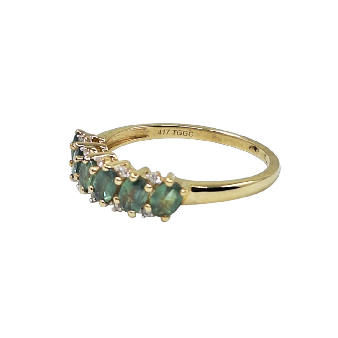 9ct Yellow Gold Alexandrite Band Ring