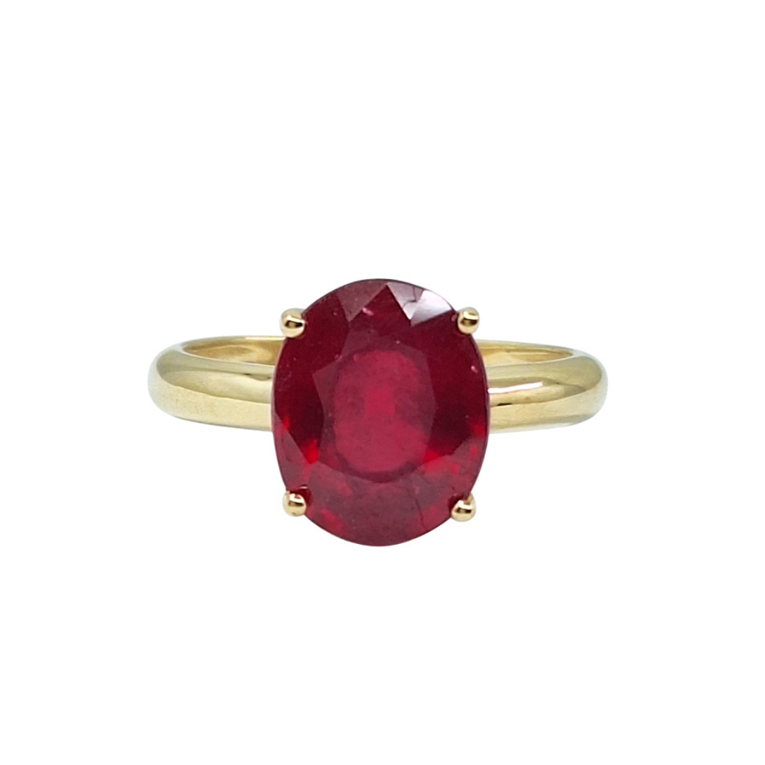 9ct Yellow Gold Ruby Solitaire Ring