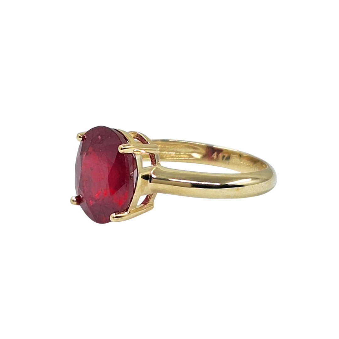 9ct Yellow Gold Ruby Solitaire Ring