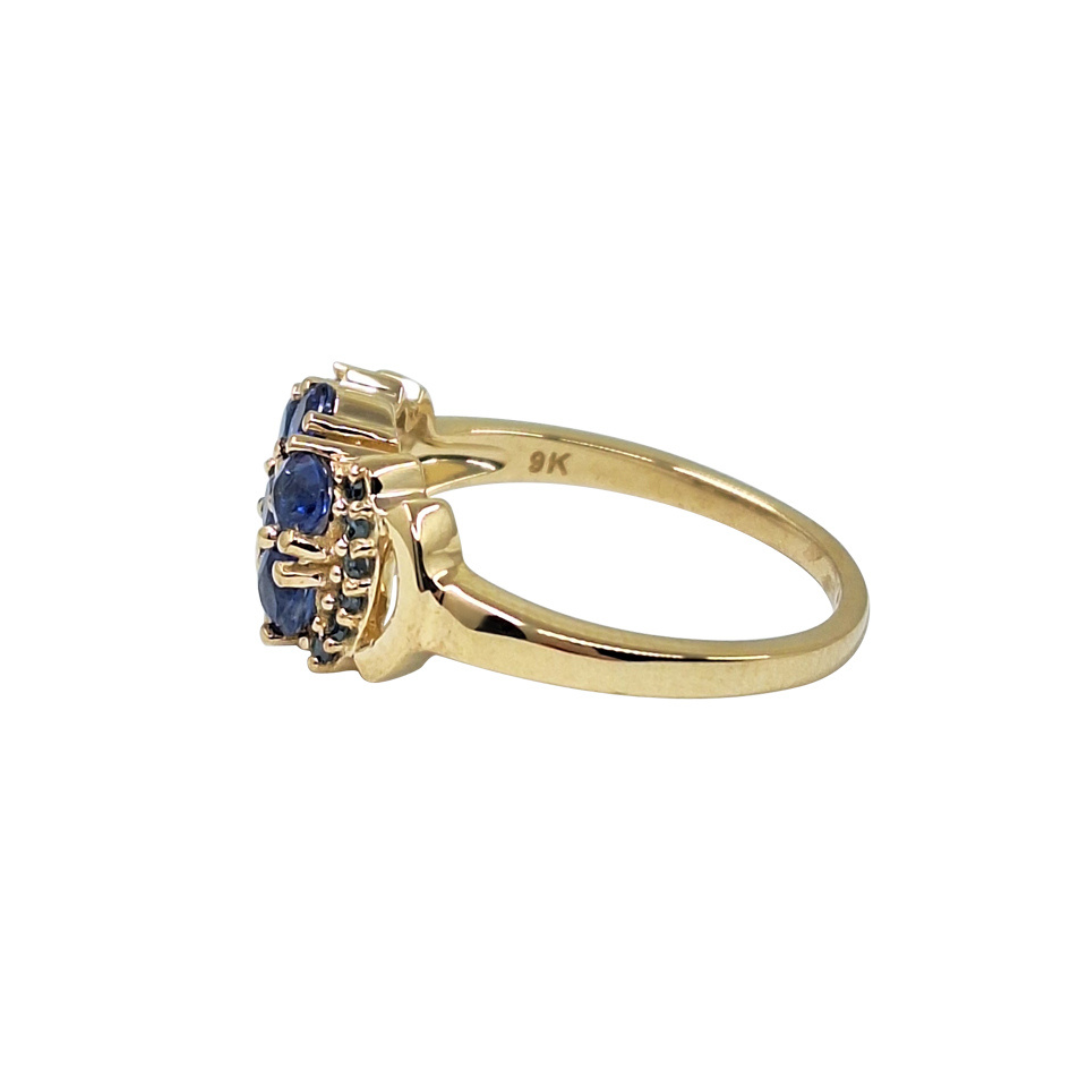 9ct Yellow Gold Nilamani Cluster Ring