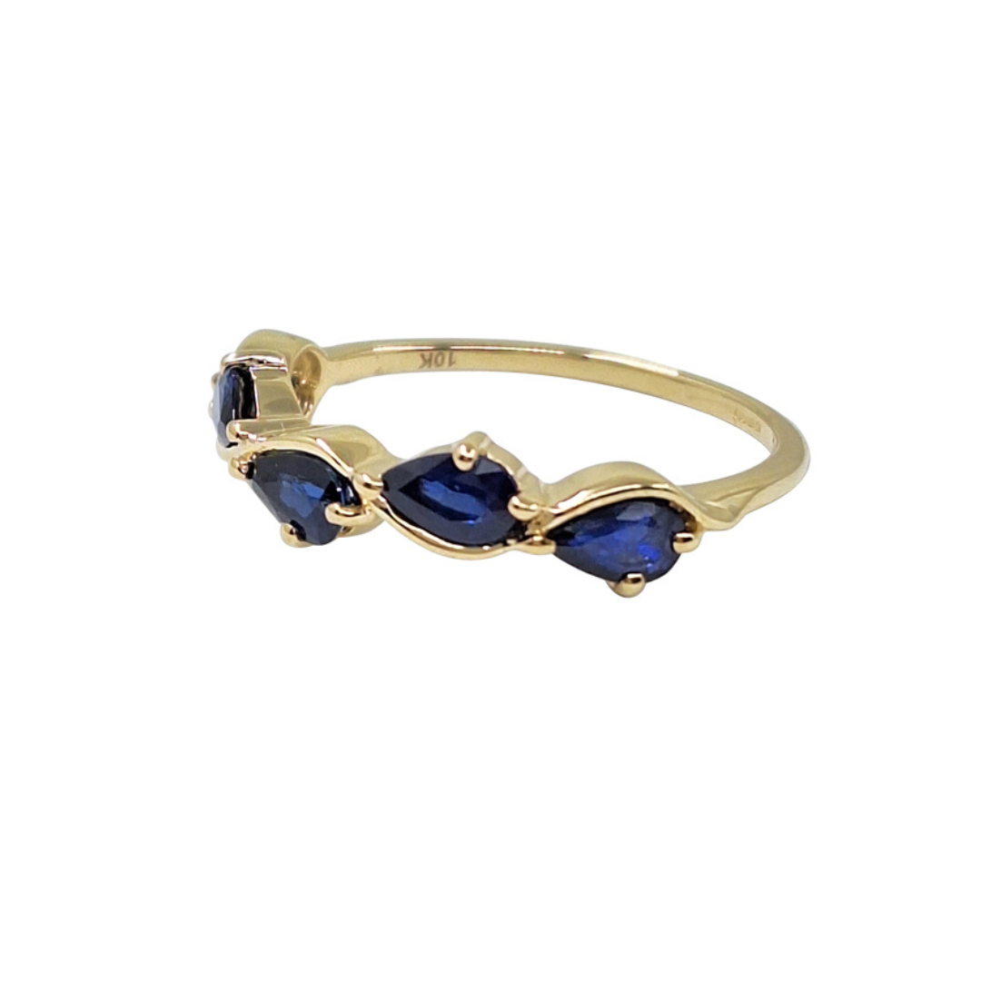 9ct Yellow Gold Sapphire Band Ring